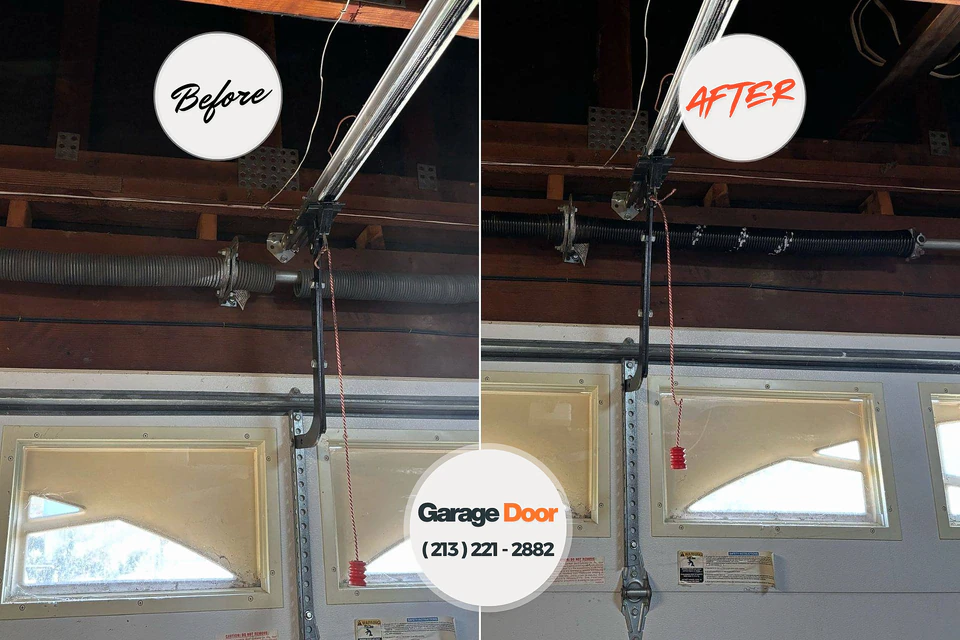 Before and after: garage door repair Des Plaines, IL